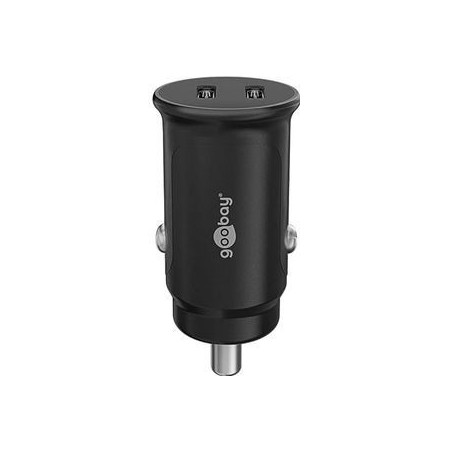 Dual-USB-C PD Auto Fast Charger (Power Delivery), black - 30W (12/24V) suitable for devices with USB-C